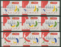 Dänemark ATM 1995 Segmente, 9 Werte, 3 Sätze ATM 2 S1, 3 S1 Und 4 S1 Gestempelt - Automaatzegels [ATM]