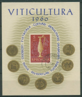 Rumänien 1960 Weinbau Kanne V.Pietroasa Block 48 Gestempelt (C92144) - Blocks & Sheetlets
