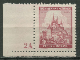 Böhmen & Mähren 1939 Ecke M. Plattennummer 50er-Bogen 28 Pl.-Nr. 2A Postfrisch - Unused Stamps