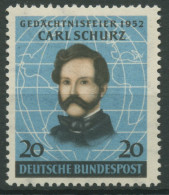 Bund 1952 Carl Schurz, 100. Jahrestag Der Landung In Amerika 155 Mit Falz - Unused Stamps