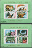 Rumänien 1986 INTEREUROPA Waldtiere Pflanzen Block 223/24 Postfrisch (C92256) - Blokken & Velletjes