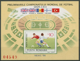 Rumänien 1985 Fußball-WM'86 Mexiko Block 219 Postfrisch (C63343) - Blocks & Kleinbögen