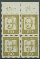 Bund 1961 Bedeutende Deutsche Mit Oberrand 360 Y P OR 4er-Block Postfrisch - Ungebraucht