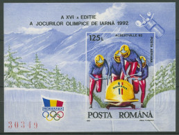 Rumänien 1992 Olympia Albertville Bob Block 270 Postfrisch (C93110) - Blocks & Kleinbögen