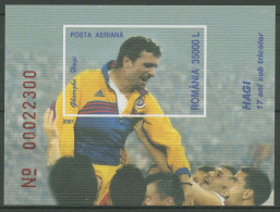 Rumänien 2001 Fußballspieler Georghe Hagi Block 317 Postfrisch (C63348) - Blocs-feuillets