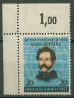 Bund 1952 Carl Schurz, 100. Jahrestag Landung In Amerika 155 Ecke 1 Postfrisch - Neufs