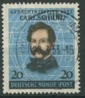 Bund 1952 Carl Schurz, 100. Jahrestag Der Landung In Amerika 155 TOP-Stempel - Used Stamps