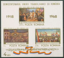 Rumänien 1968 Eingliederung Siebenbürgens Block 68 Ohne Gummierung (C93079) - Blocks & Sheetlets