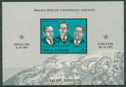 Rumänien 1971 Tod D. Kosmonauten V. Sojus 11 Block 86 Postfrisch (C63327) - Blocks & Sheetlets