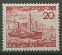 Bund 1952 Rückgabe Der Insel Helgoland 152 Postfrisch, Geprüft - Ungebraucht