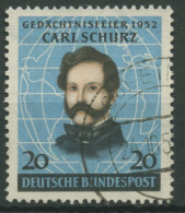 Bund 1952 Carl Schurz, 100. Jahrestag Der Landung In Amerika 155 Gestempelt - Gebraucht