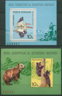 Rumänien 1980 Naturschutz Pelikan Braunbär Block 167/68 Postfrisch (C92021) - Blocks & Sheetlets