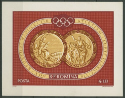 Rumänien 1961 Olymp. Sommerspiele Goldmedaille Block 50 Ohne Gummierung (C92141) - Blocks & Kleinbögen