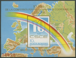 Rumänien 1982 10 Jahre KSZE Regenbogen Block 190 Postfrisch (C91996) - Blokken & Velletjes