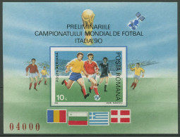 Rumänien 1990 Fußball-WM Italien Block 260 Postfrisch (C92233) - Blocs-feuillets