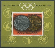 Rumänien 1972 Olympia Medaillen Block 100 Gestempelt (C63328) Leicht Bügig - Blocks & Sheetlets