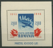 Rumänien 1946 Maifeiertag Tag D. Arbeit Kunstflug Block 32 Postfrisch (C92159) - Blocks & Sheetlets
