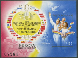 Rumänien 1985 10 Jahre KSZE Helsinki Block 215 Postfrisch (C93058) - Blocs-feuillets