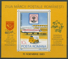 Rumänien 1983 Tag Der Briefmarke Flughafen Block 195 Postfrisch (C63337) - Blokken & Velletjes