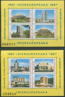 Rumänien 1987 INTEREUROPA Bauwerke V. Bukarest Block 231/32 Postfrisch (C92247) - Blocks & Sheetlets