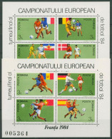 Rumänien 1984 Fußball-EM Frankreich Block 205/06 Postfrisch (C63342) - Blocks & Kleinbögen