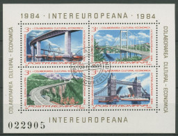 Rumänien 1984 INTEREUROPA Brücken Block 203 Gestempelt (C63341) - Blocks & Kleinbögen