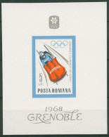 Rumänien 1967 Olympische Winterspiele Grenoble Block 64 Ohne Gummierung (C93080) - Blocks & Kleinbögen