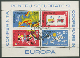 Rumänien 1975 KSZE Landkarte V. Europa Block 124 Gestempelt (C63329) - Blocks & Sheetlets