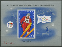 Rumänien 1987 Olympia Winterspiele Calgary Ski Block 238 Postfrisch (C92242) - Blocks & Kleinbögen