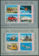 Rumänien 1988 INTEREUROPA Fahrzeuge Transport Block 239/40 Postfrisch (C92241) - Blocks & Kleinbögen