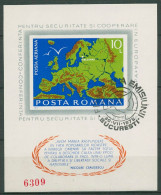 Rumänien 1975 KSZE Landkarte V. Europa Block 125 Gestempelt (C63330) - Blocks & Sheetlets
