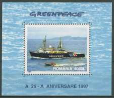 Rumänien 1997 Greenpeace Schiff Block 306 Postfrisch (C63347) - Blocs-feuillets