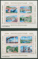 Rumänien 1984 INTEREUROPA Brücken Block 202/03 Postfrisch (C92263) - Blokken & Velletjes