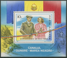 Rumänien 1985 Kanaleröffnung Durch Ceausescu Block 216 Postfrisch (C92259) - Blocs-feuillets