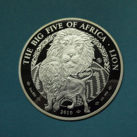 Ruanda 2010 500 Francs "The Big Five" Löwe 1 Oz Feinsilber PP (EM012 - Andere & Zonder Classificatie