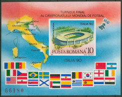 Rumänien 1990 Fußball-WM Olympiastadion Rom Block 262 Postfrisch (C92231) - Blocks & Sheetlets
