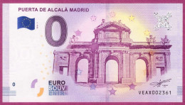 0-Euro VEAX 01 2018 PUERTA DE ALCALA MADRID - Privéproeven