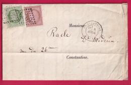 N°53 58 GC 5023 CONSTANTINE ALGERIE TARIF LOCAL POUR CONSTANTINE COMMISSE AGRICOLE 1874 LETTRE - 1849-1876: Classic Period