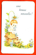 Carte Avis De Naissance Faire Part Bébé Sur Un Champignon Tournesol Fleurs Canards Lapins Bonne Nouvelle ! - Naissance
