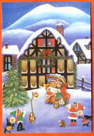 CP NOEL  Pere Noel Maison Sapin Enfants Carte Vierge TBE - Autres & Non Classés