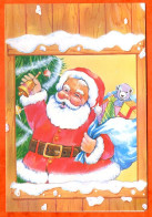 CP NOEL  Pere Noel Sac Cadeaux Fenetre Carte Vierge TBE - Autres & Non Classés