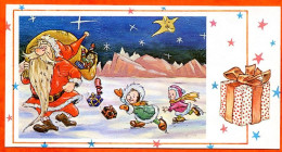 CP NOEL  Pere Noel Enfants Patins à Glace Carte Vierge TBE - Other & Unclassified