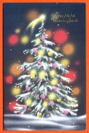 Carte Joyeux Noel Bonne Année Meilleurs Voeux Sapin Carte Vierge TBE - Other & Unclassified