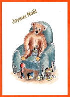 Carte JOYEUX NOEL  Nounours Fauteuil Carte Vierge TBE - Autres & Non Classés