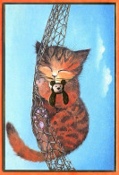 CP Illustrateur Chats Chat Dans Hammac Carte Vierge TBE - Cats