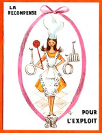 CP Humour La Récompense Pour Exploit Femme Diplome Championne  Art Culinaire Photochrom Carte Vierge TBE - Humour