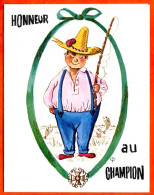 CP Humour Pecheur Honneur Au Champion  Diplome Champion De Peche  Photochrom Carte Vierge TBE - Humour