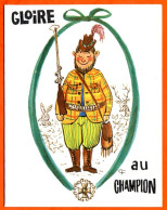 CP Humour Chasseur Gloire Au Champion  Diplome Champion De Chasse  Photochrom Carte Vierge TBE - Humour