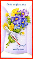 CP Fleurs Thermometre 2 Toutes Ces Fleurs Pour Un Prompt Rétablissement Carte Vierge TBE - Sonstige & Ohne Zuordnung