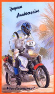 CP Joyeux Anniversaire  Sport Moto Vive L Aventure Carte Vierge TBE - Motorcycle Sport